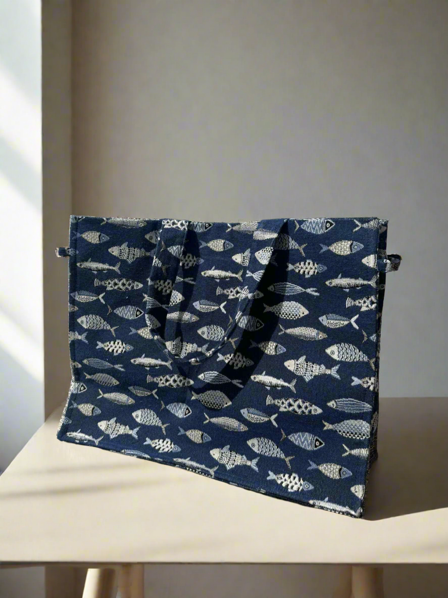 Sac Maïa XXL petit poisson bleu marine