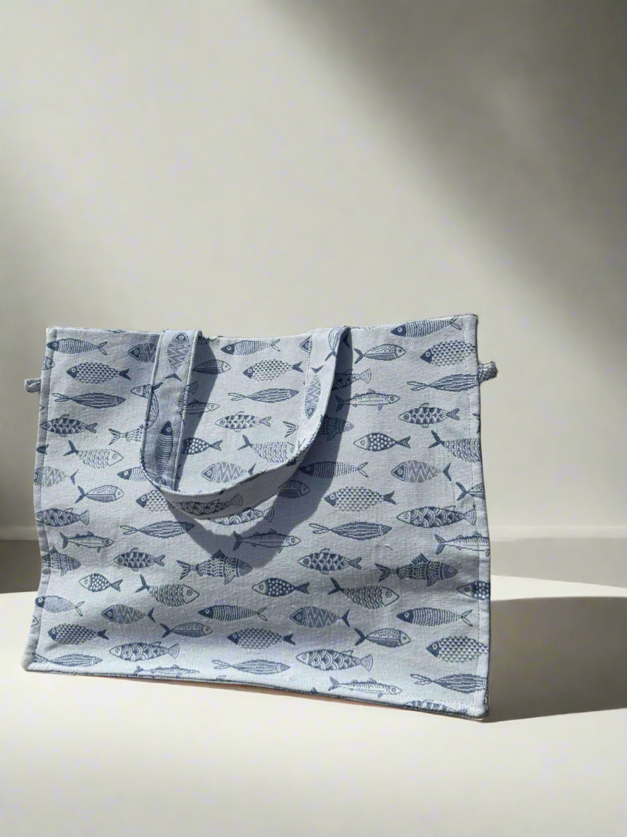 Sac Maïa XXL petit poisson bleu clair