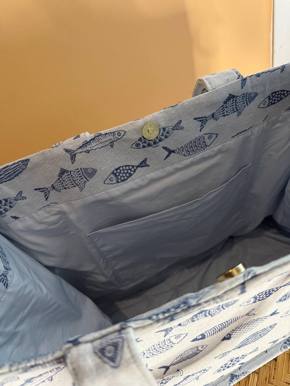 Sac Maïa XXL petit poisson bleu clair