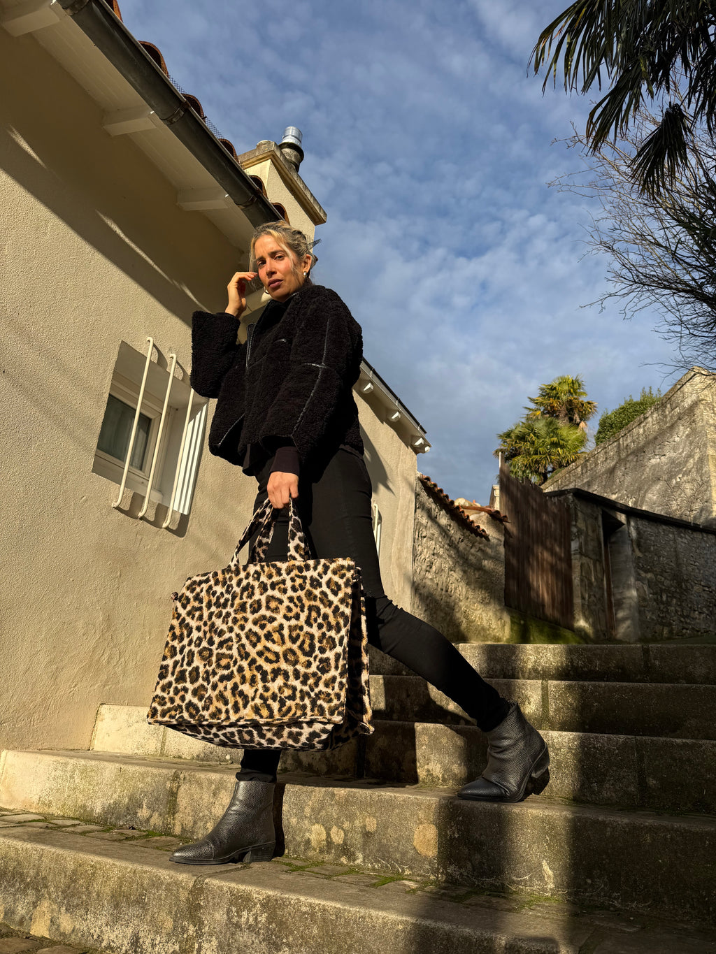 Sac grand cabas XXL léopard 🐆