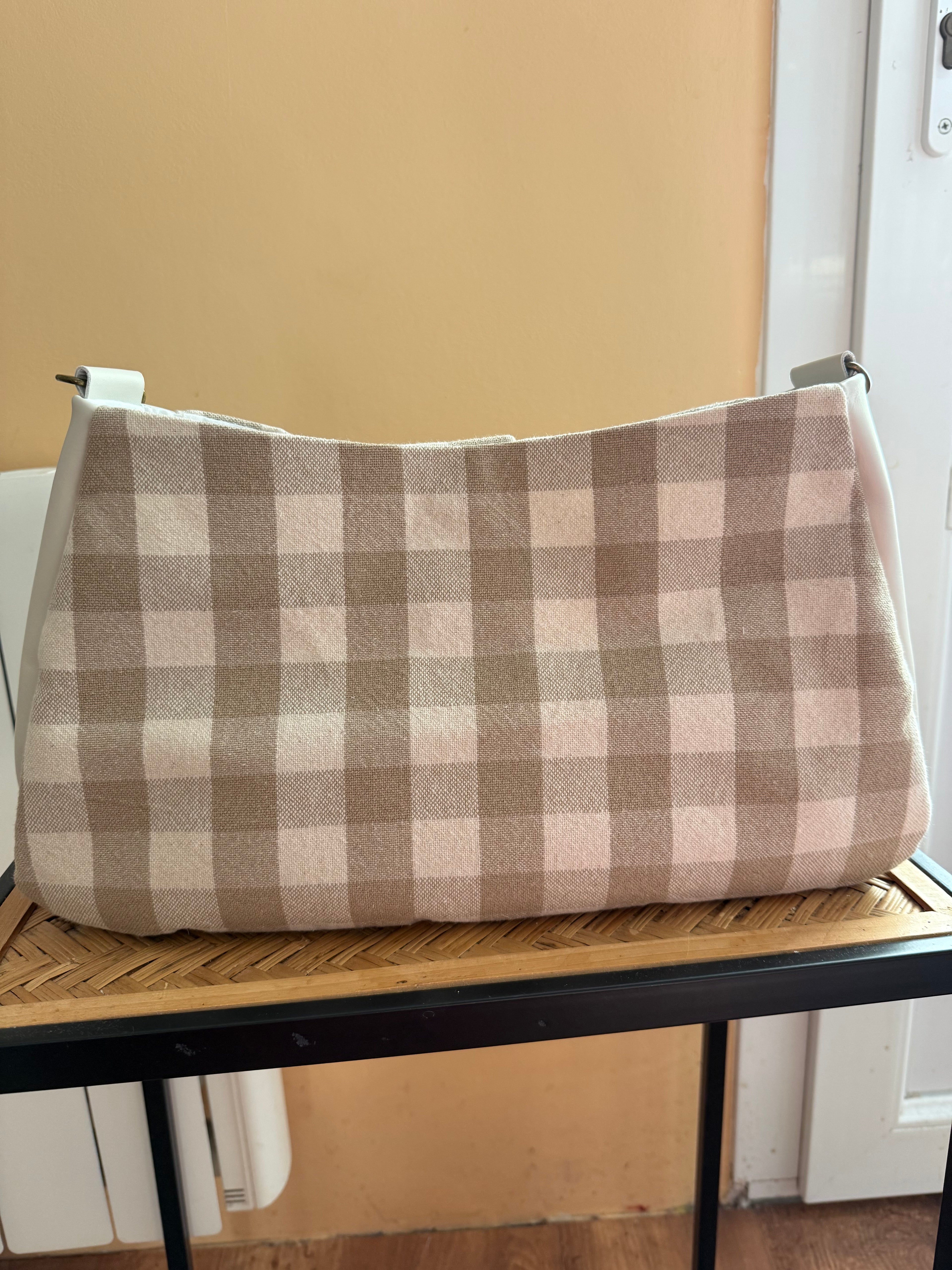Sac Grande Maïa en vichy beige