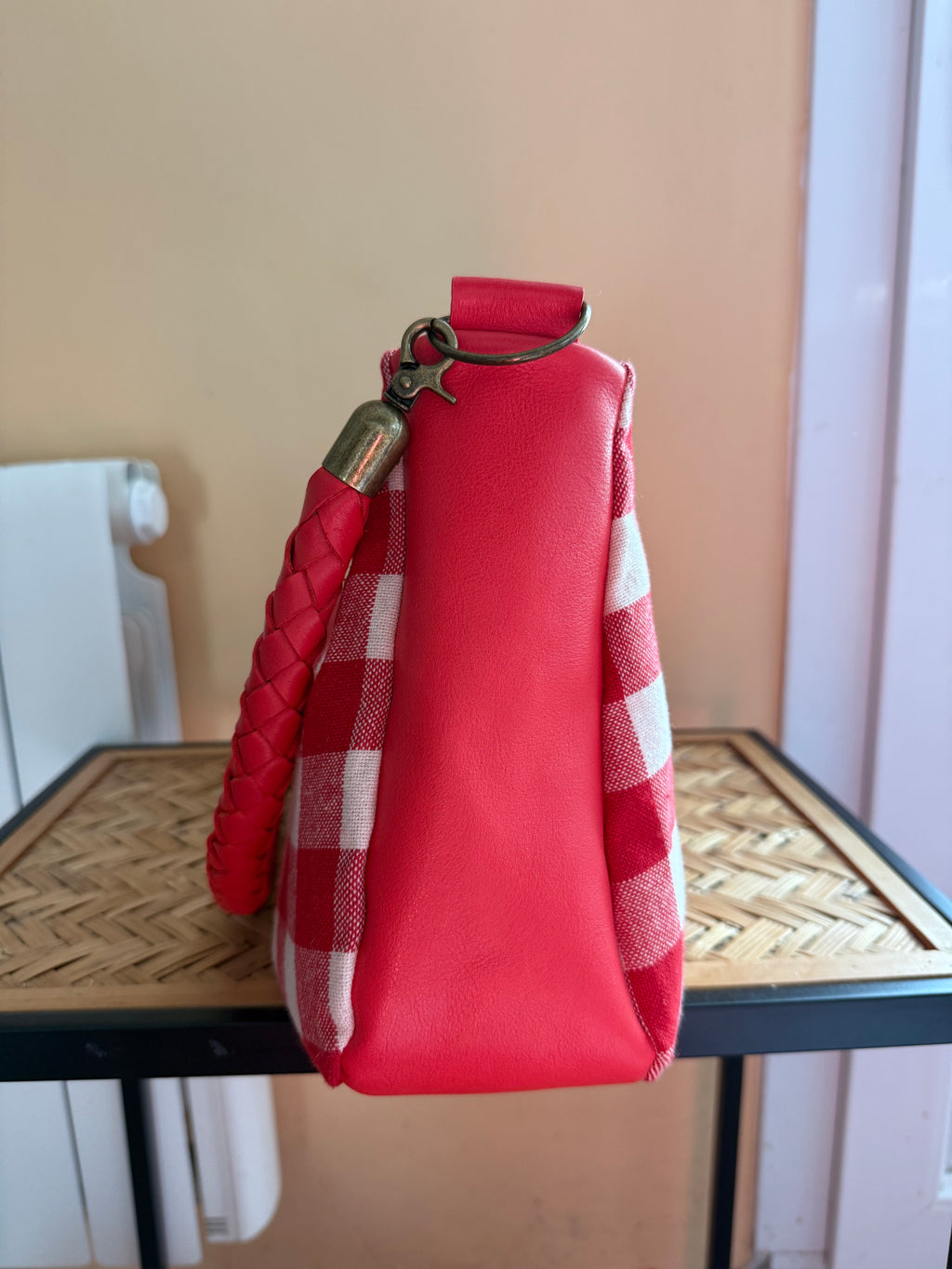 Sac Grande Maïa en vichy rouge