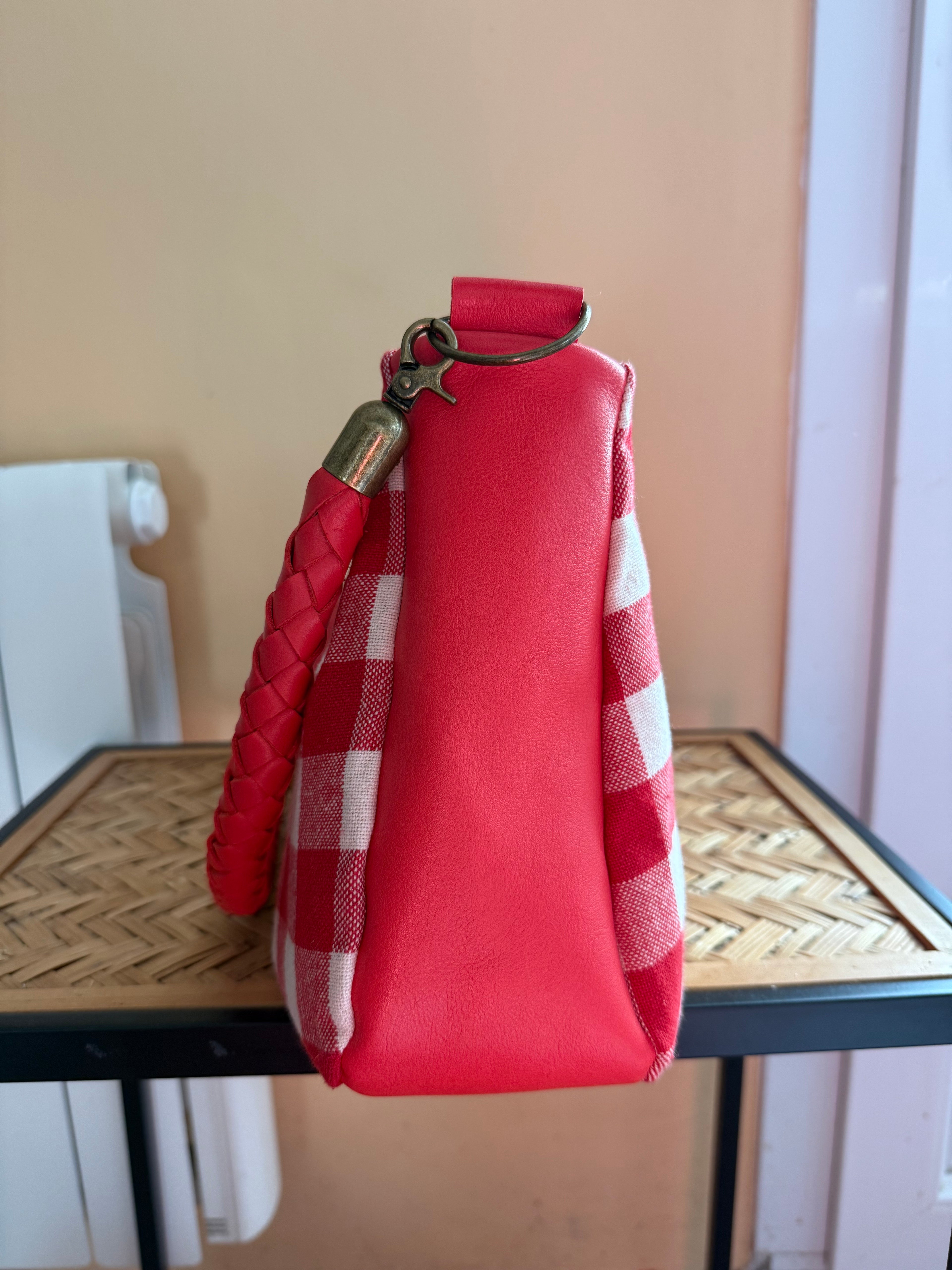 Sac Grande Maïa en vichy rouge